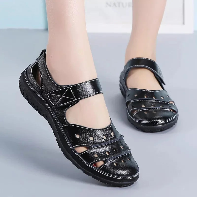 Sandales Quotidiennes pour Femmes – Ajustement Velcro et Confort Optimal