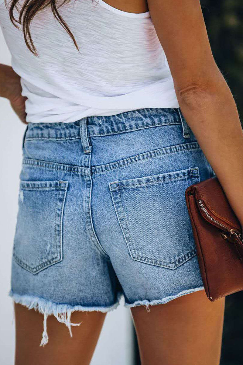 Jean Slim Déchiré pour Femme – Style Street Décontracté
