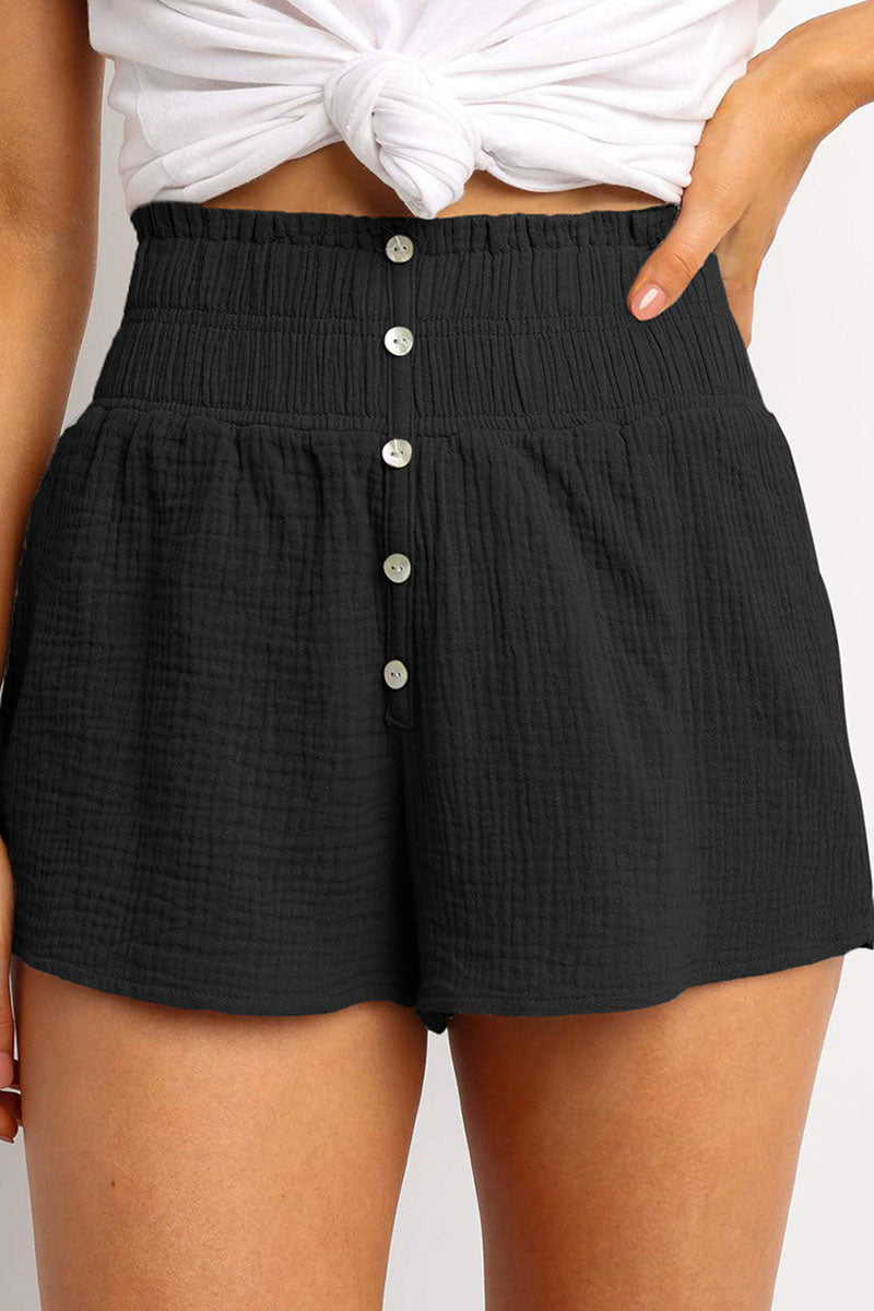 Pour femme - Short taille haute décontracté coupe ample