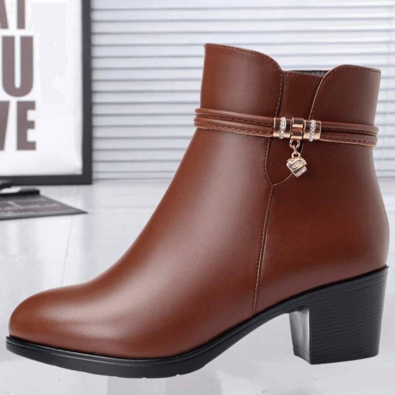 Women's Bottines en Suédine à Fermeture Éclair Latérale