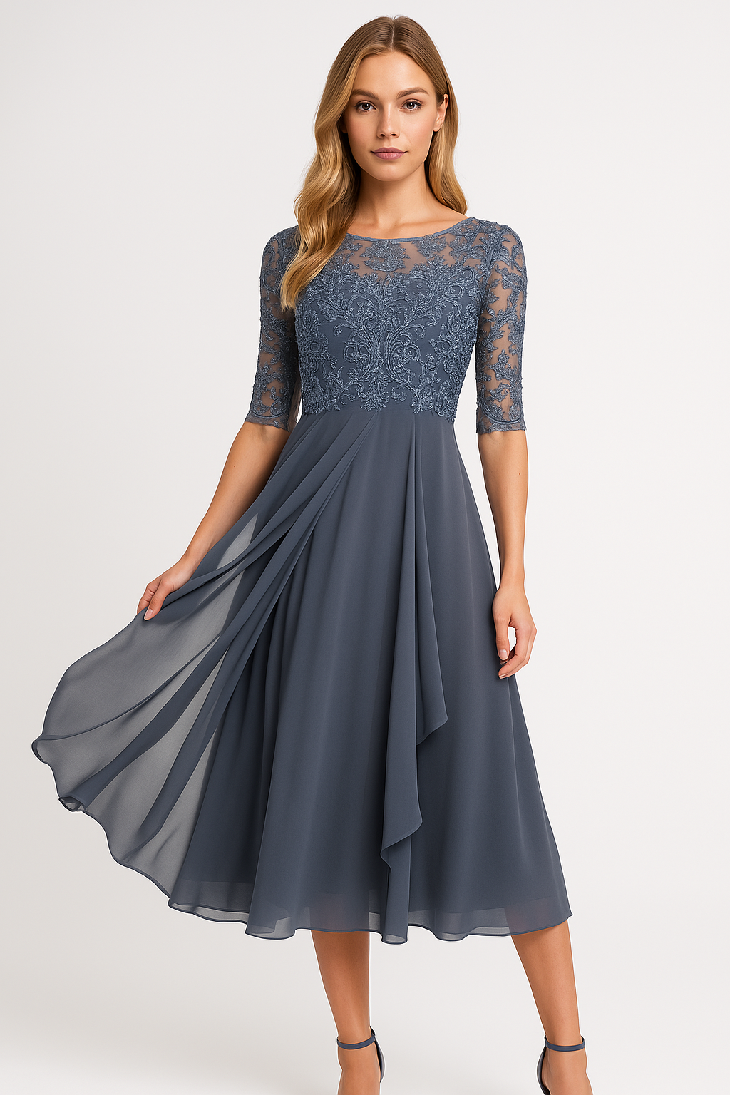 Élise – Robe de Soirée Fluide d'Été