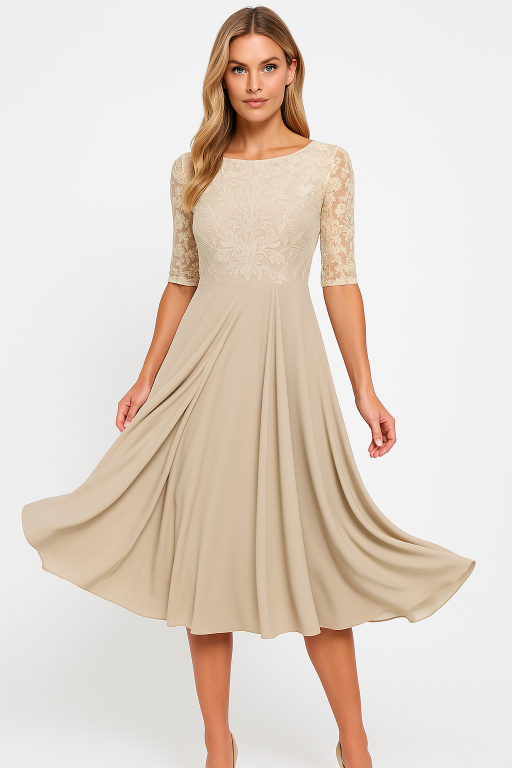 Élise – Robe de Soirée Fluide d'Été