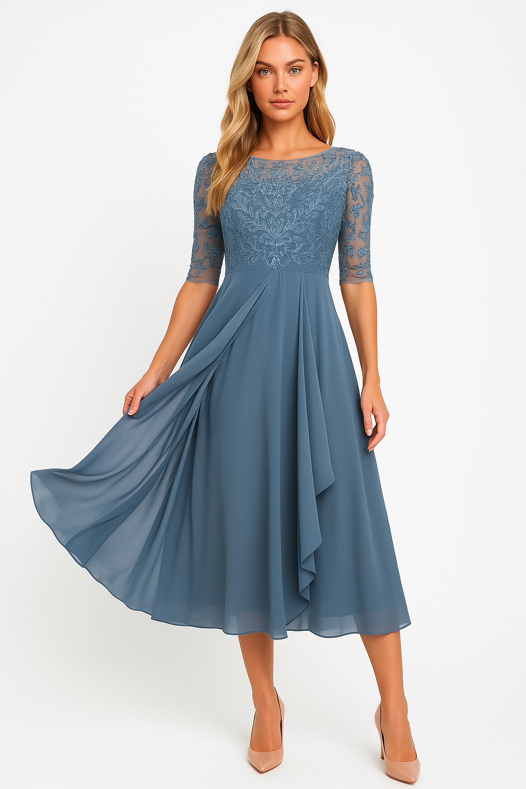 Élise – Robe de Soirée Fluide d'Été