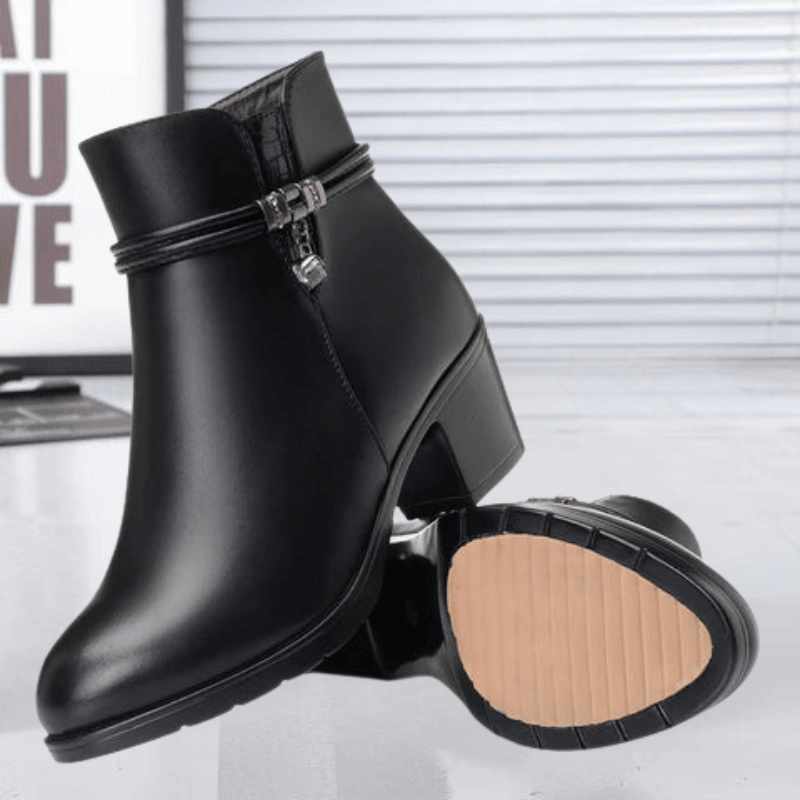 Women's Bottines en Suédine à Fermeture Éclair Latérale