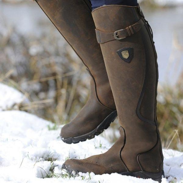 Women's Bottes d’Hiver Hautes en Cuir Imperméable