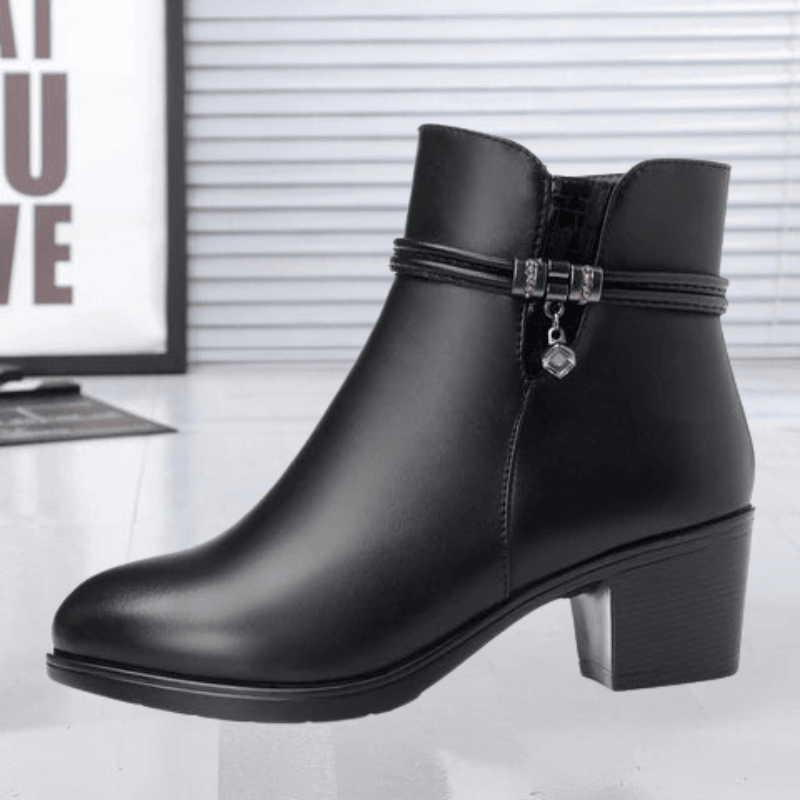 Women's Bottines en Suédine à Fermeture Éclair Latérale