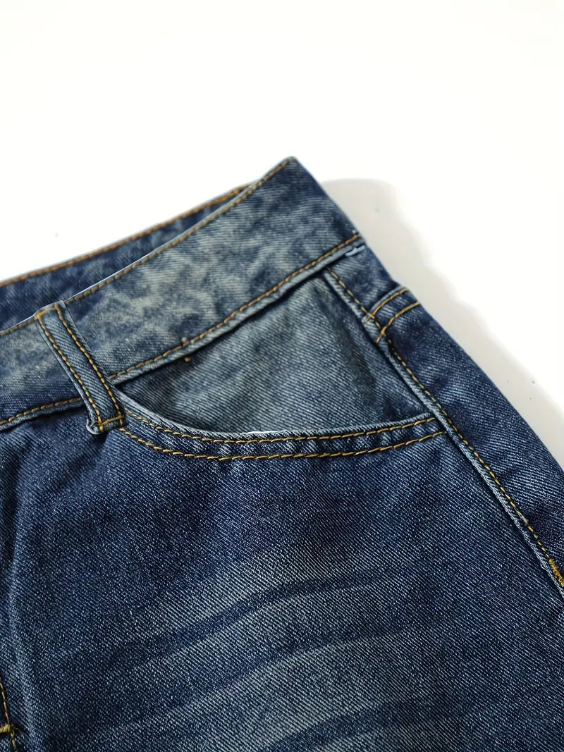 Jean ample taille haute décontracté pour femme