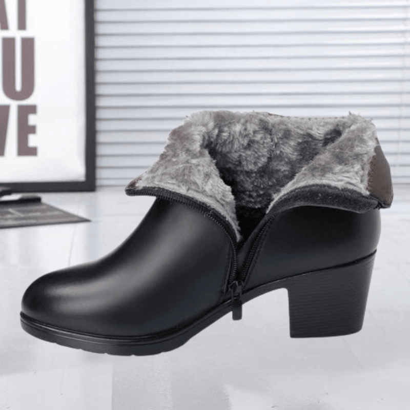 Women's Bottines en Suédine à Fermeture Éclair Latérale