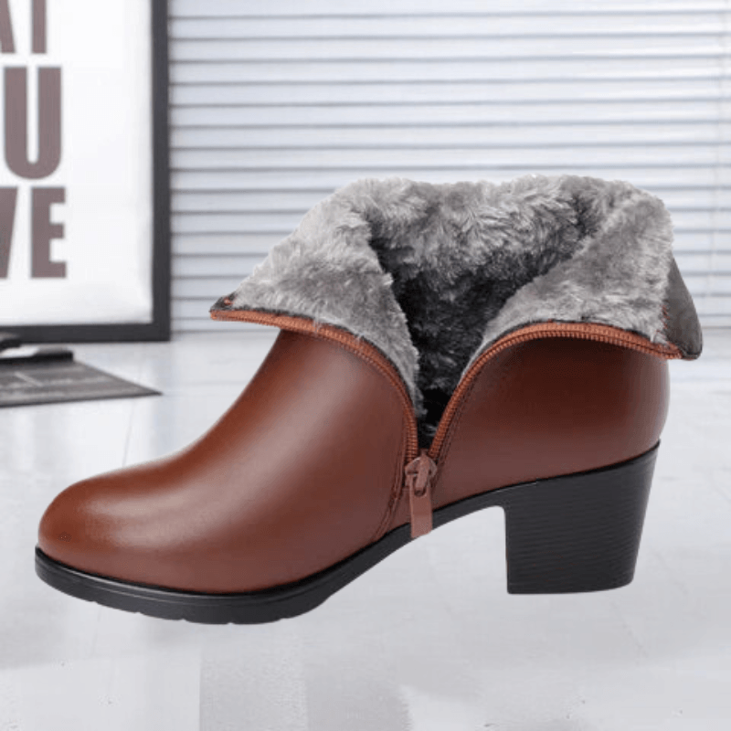 Women's Bottines en Suédine à Fermeture Éclair Latérale