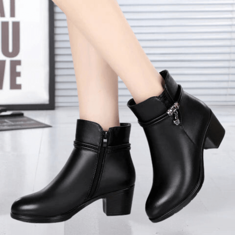 Women's Bottines en Suédine à Fermeture Éclair Latérale