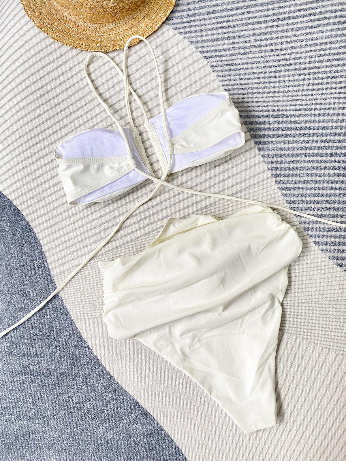 Ensemble de Bain Femme Licou Fleuri pour Plage et Vacances