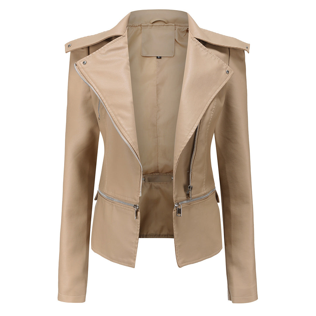 Isabelle Veste Biker Robuste en Similicuir