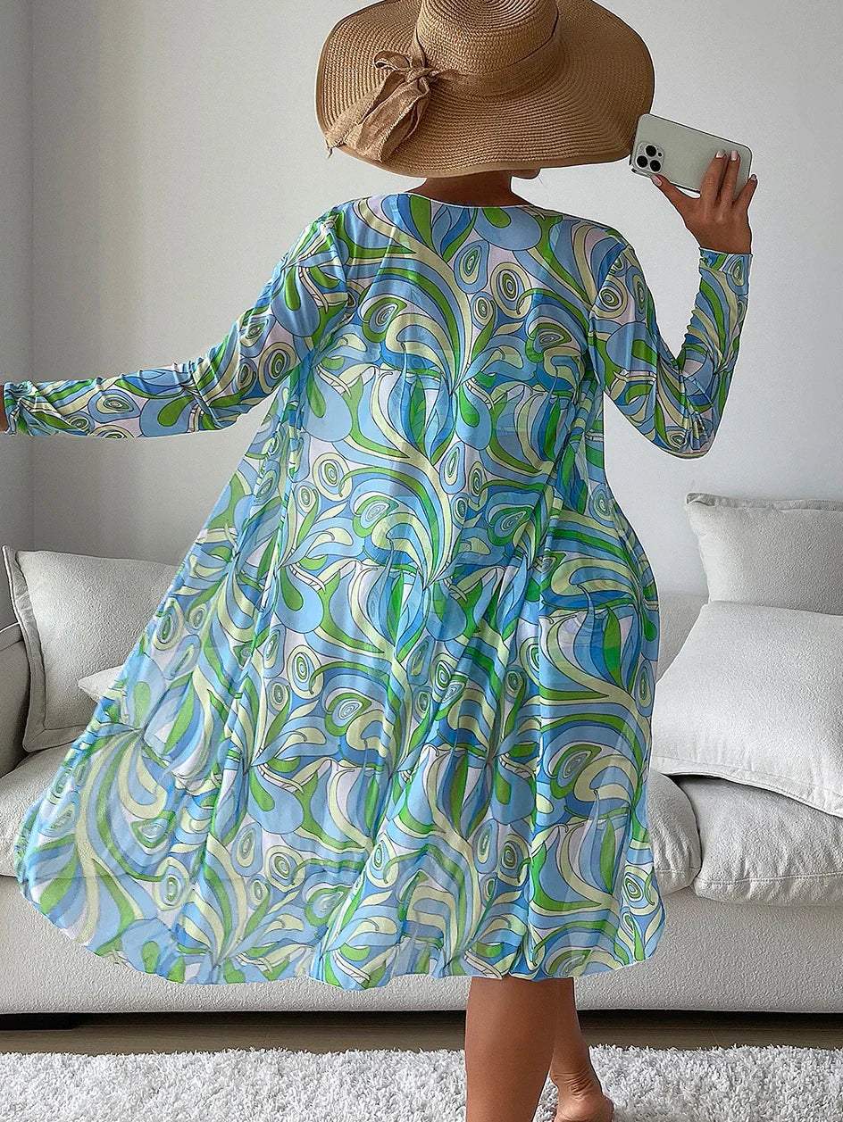 Pour femme - Ensemble 3 pièces de plage avec cardigan long transparent