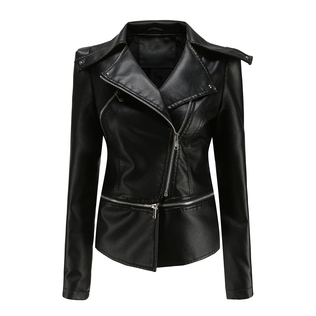 Isabelle Veste Biker Robuste en Similicuir