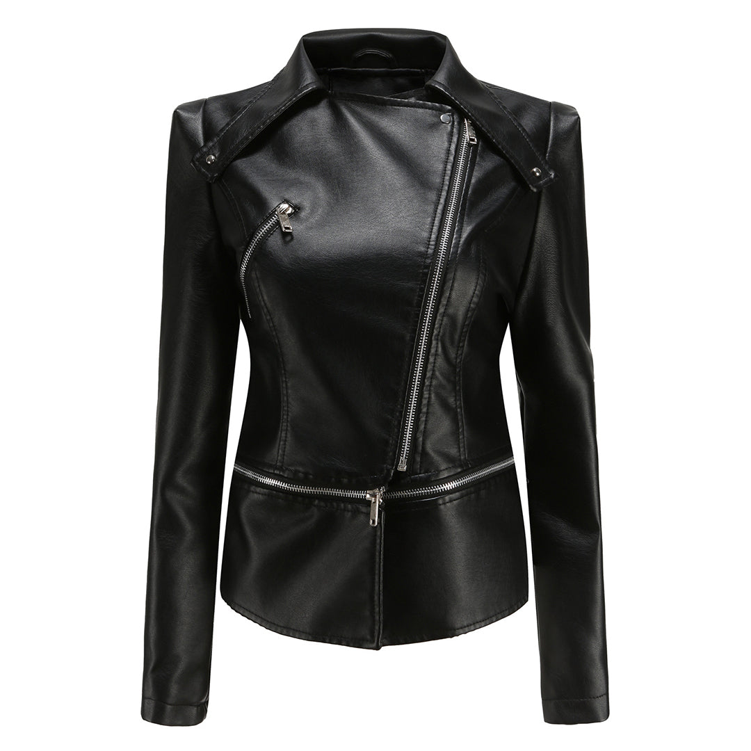 Isabelle Veste Biker Robuste en Similicuir