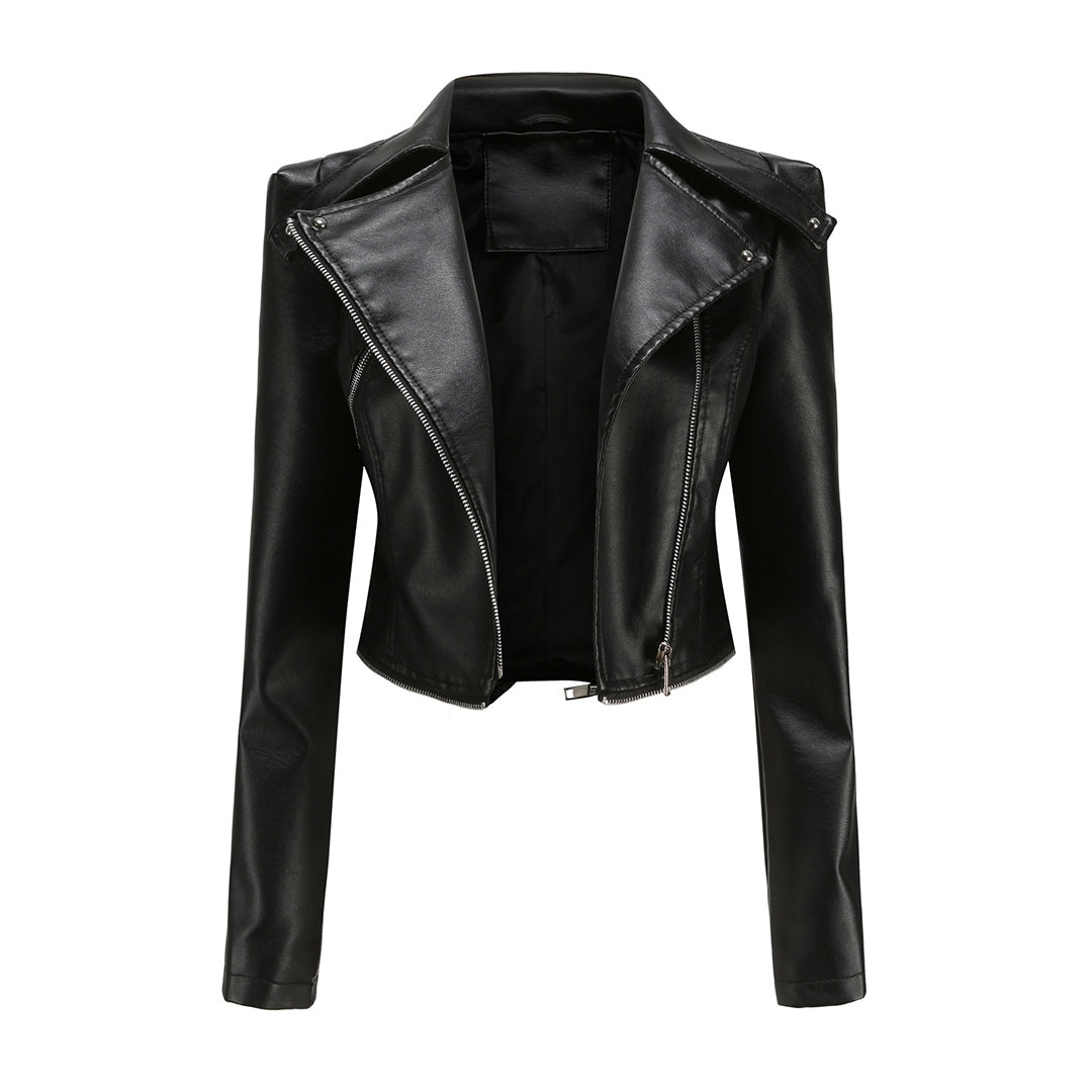 Isabelle Veste Biker Robuste en Similicuir