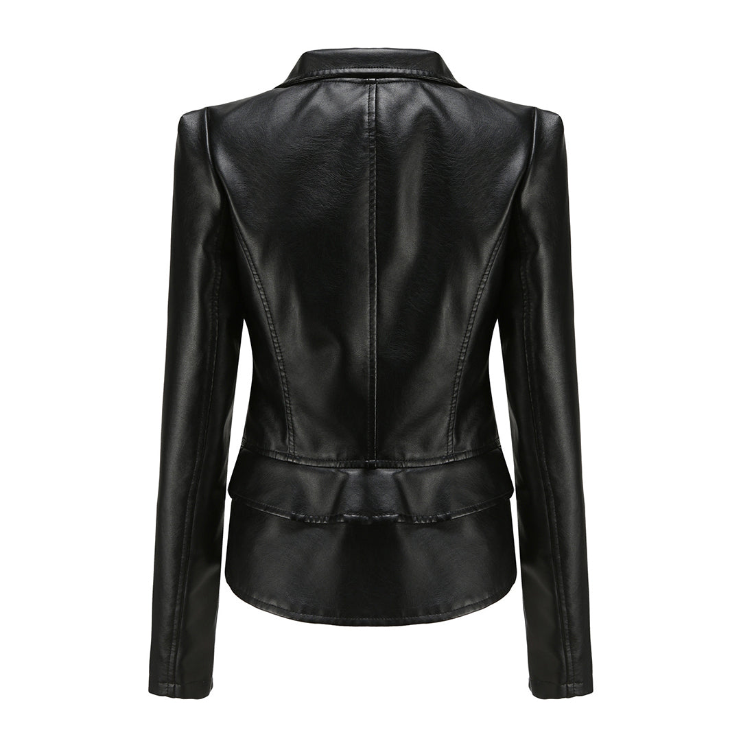 Isabelle Veste Biker Robuste en Similicuir