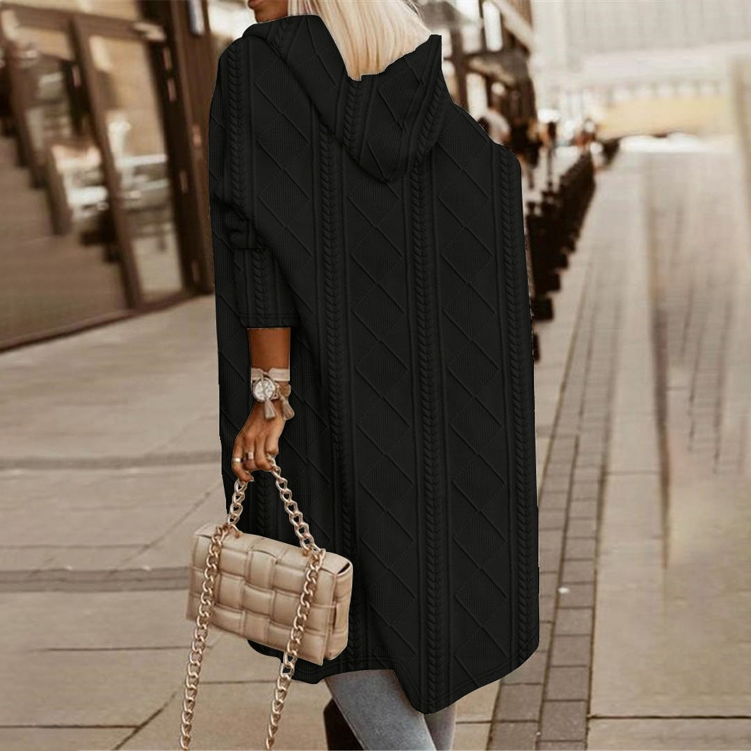 Manteau Texturé à Coupe Ample pour Femmes – Style Tendance pour l’Hiver