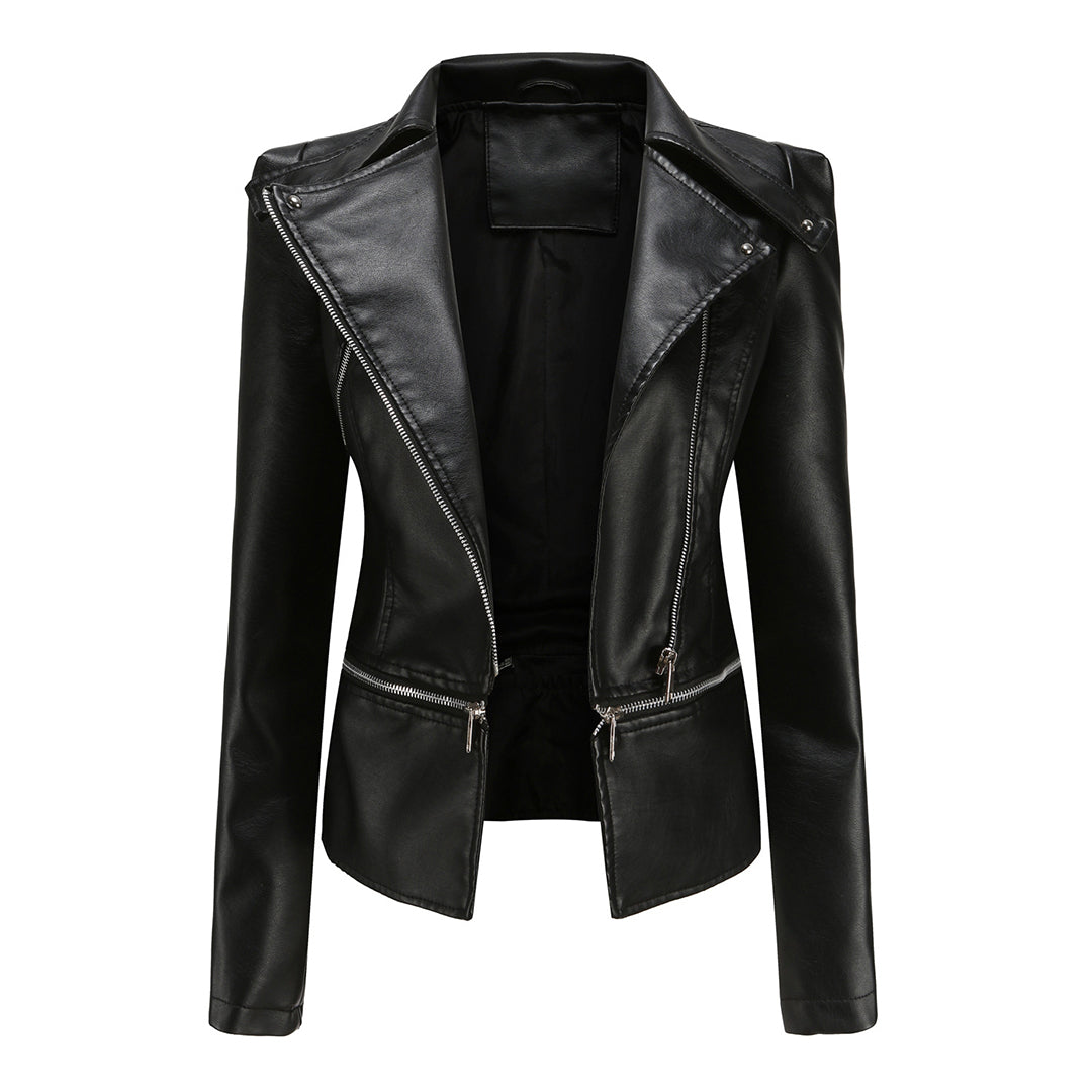 Isabelle Veste Biker Robuste en Similicuir