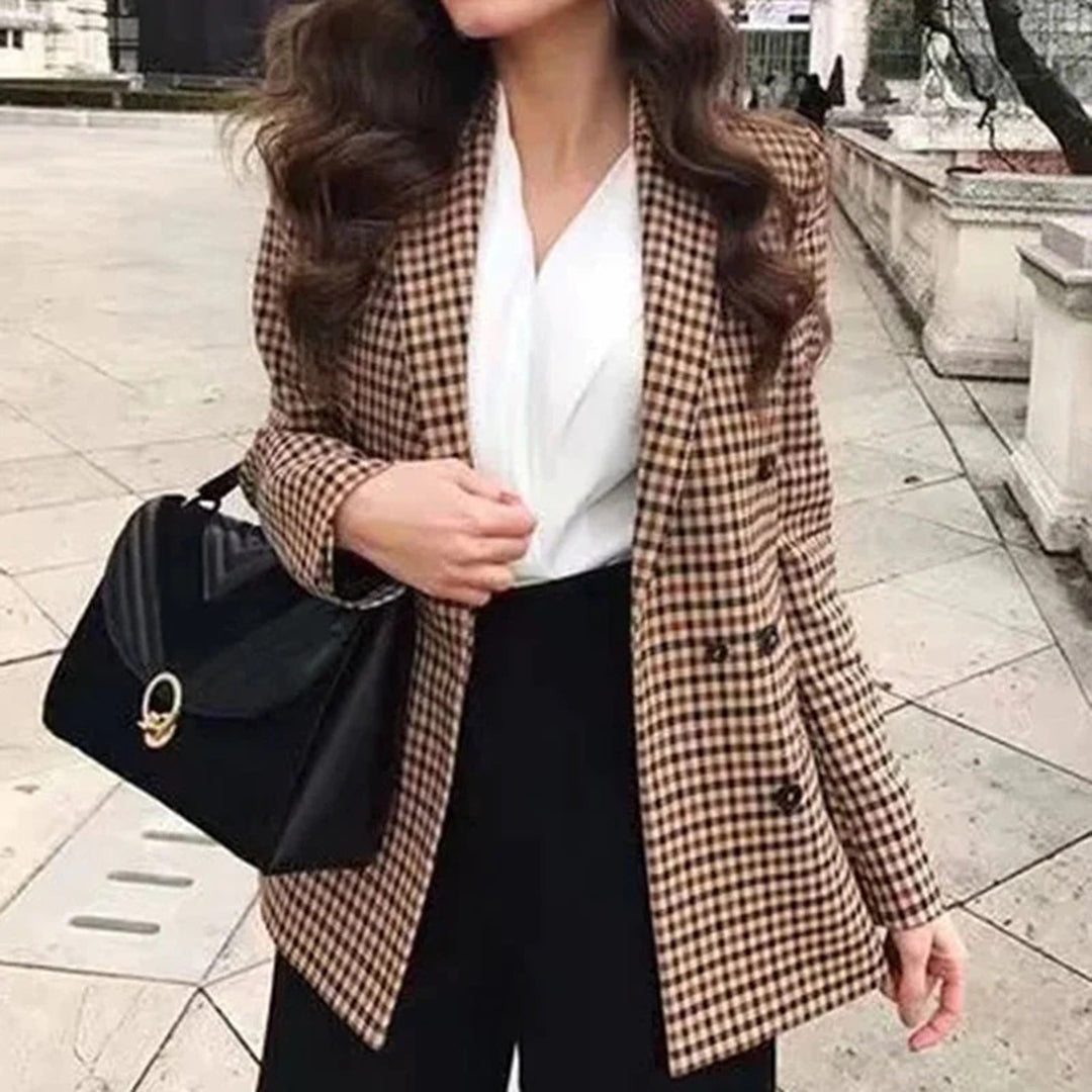 Femme Blazer Classique à Col Revers et Manches Longues