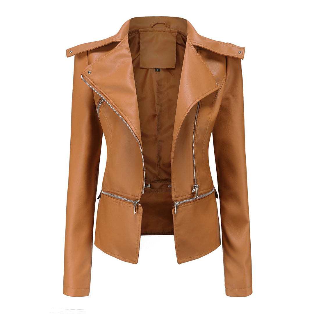 Isabelle Veste Biker Robuste en Similicuir