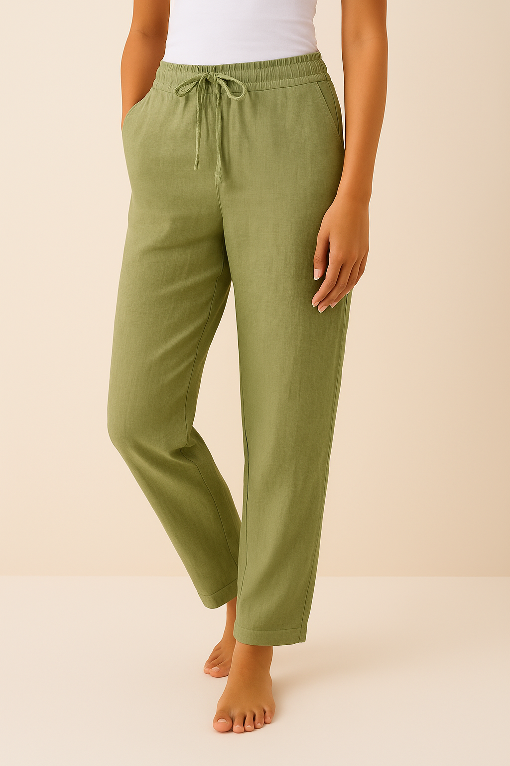 Alba – Pantalon Décontracté en Lin Léger