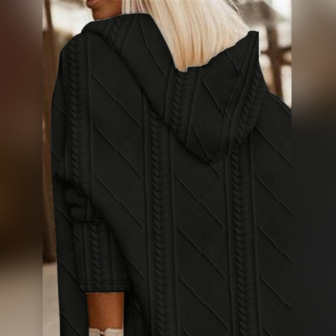 Manteau Texturé à Coupe Ample pour Femmes – Style Tendance pour l’Hiver
