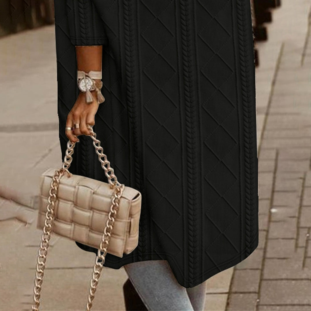 Manteau Texturé à Coupe Ample pour Femmes – Style Tendance pour l’Hiver
