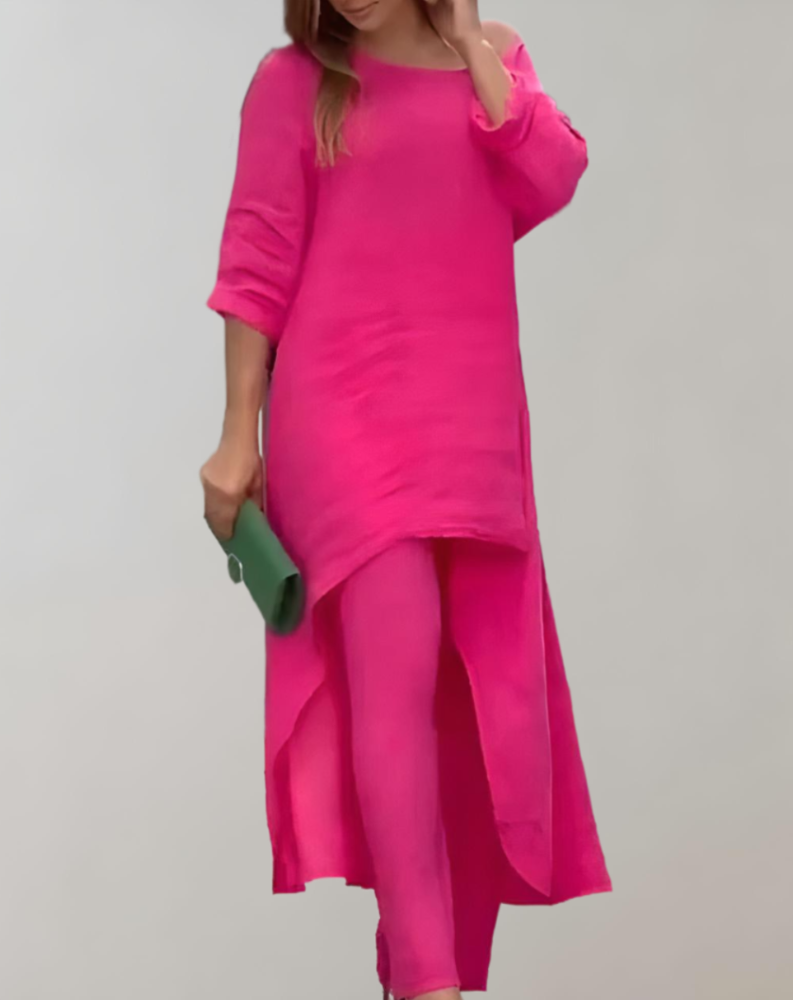 Femmes Ensemble Deux Pièces Légère – Tunique Asymétrique et Pantalon