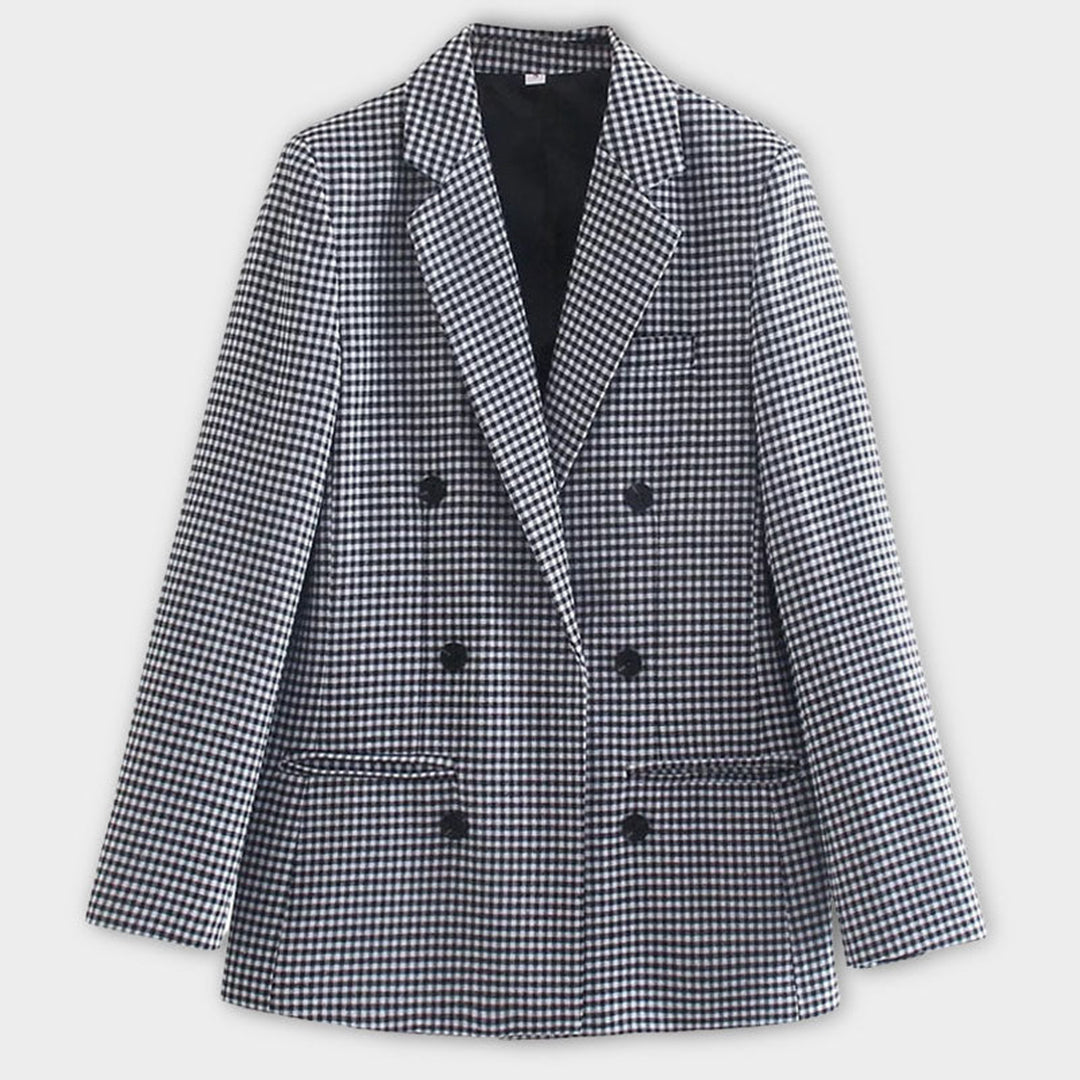 Femme Blazer Classique à Col Revers et Manches Longues