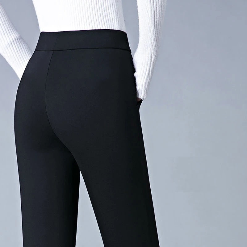Legging Femme Taille Haute Extensible avec Détail de Fausses Poches