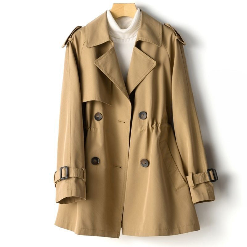 Trench Élégant pour Femmes à Col Revers et Coupe Cintrée