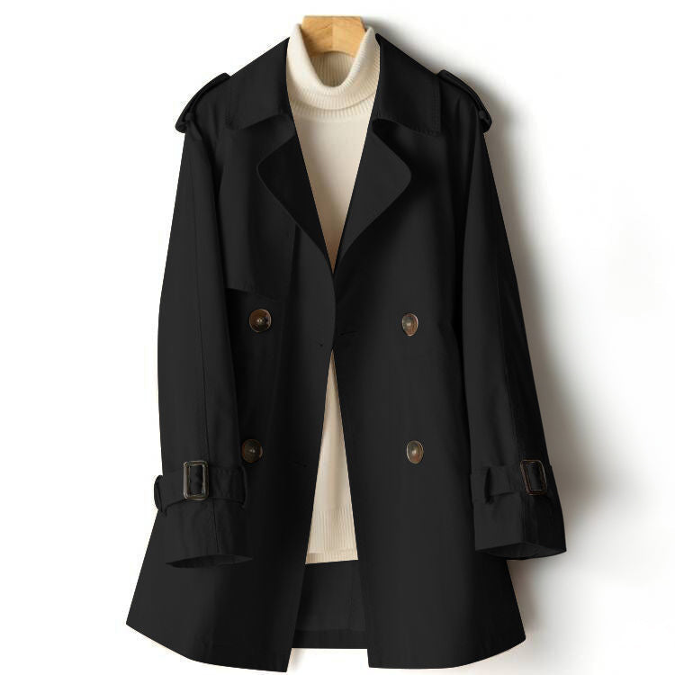 Trench Élégant pour Femmes à Col Revers et Coupe Cintrée