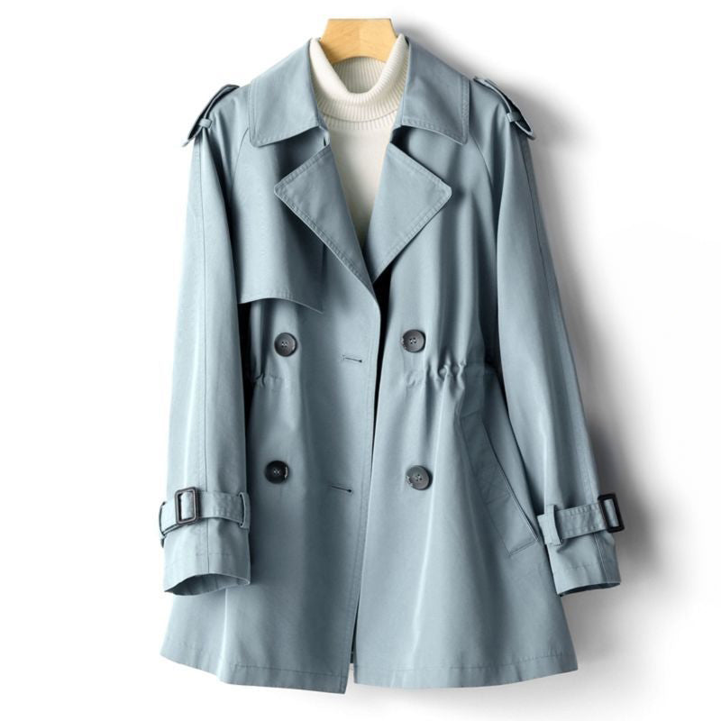 Trench Élégant pour Femmes à Col Revers et Coupe Cintrée