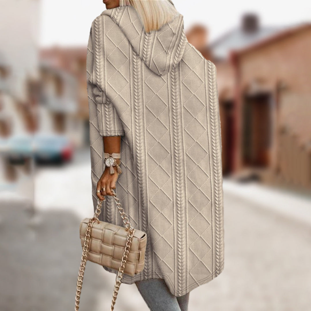 Manteau Texturé à Coupe Ample pour Femmes – Style Tendance pour l’Hiver