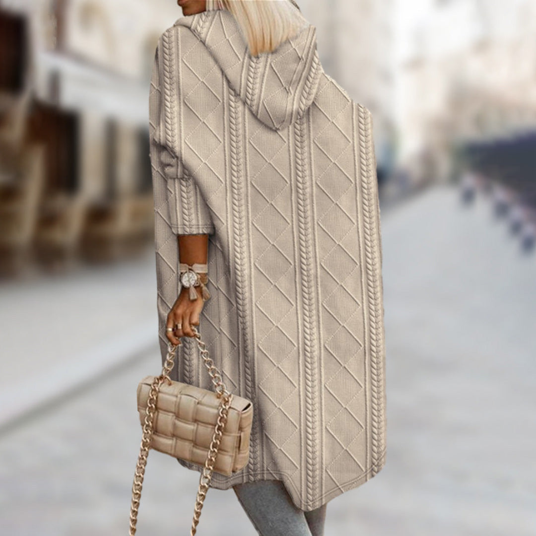 Manteau Texturé à Coupe Ample pour Femmes – Style Tendance pour l’Hiver