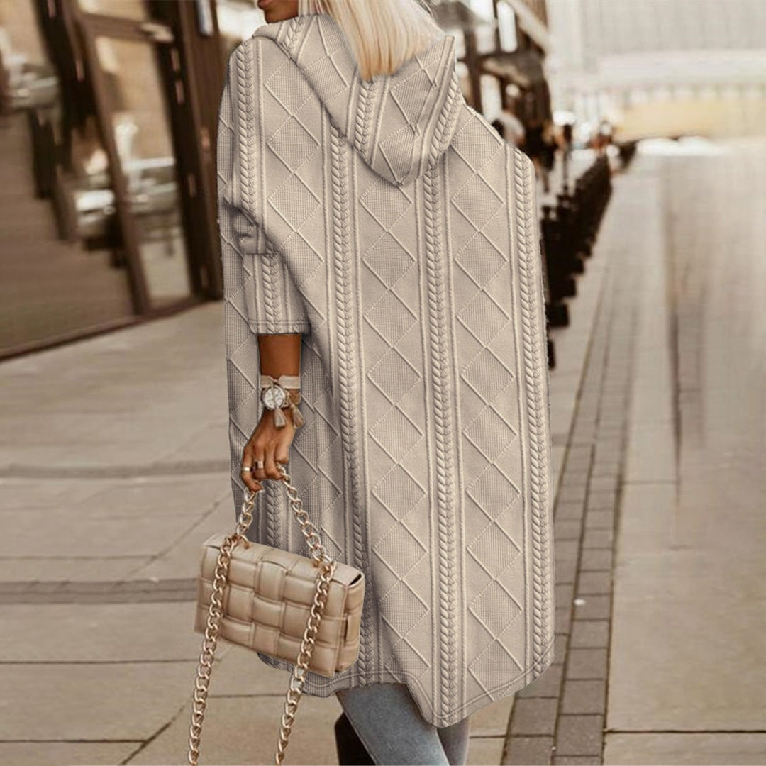 Manteau Texturé à Coupe Ample pour Femmes – Style Tendance pour l’Hiver