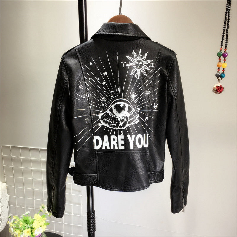 Veste Moderne pour Femme en Similicuir avec Rivets Audacieuxthis