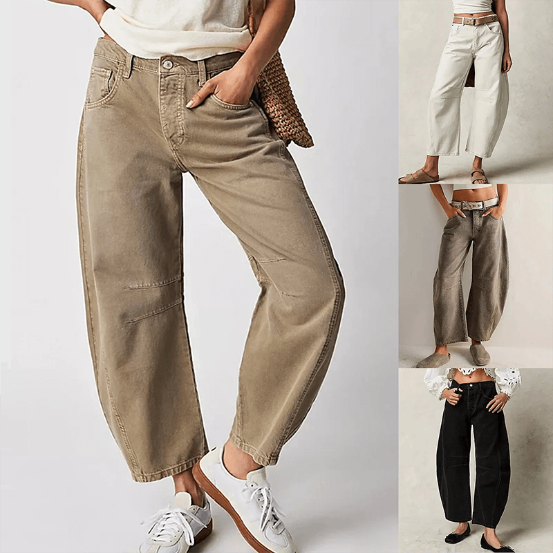 Jean taille haute à jambes larges pour femme
