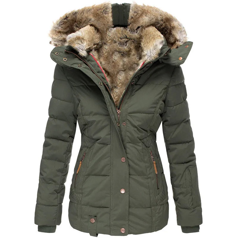 Femme Manteau Long Élégant à Capuche et Manches Longues