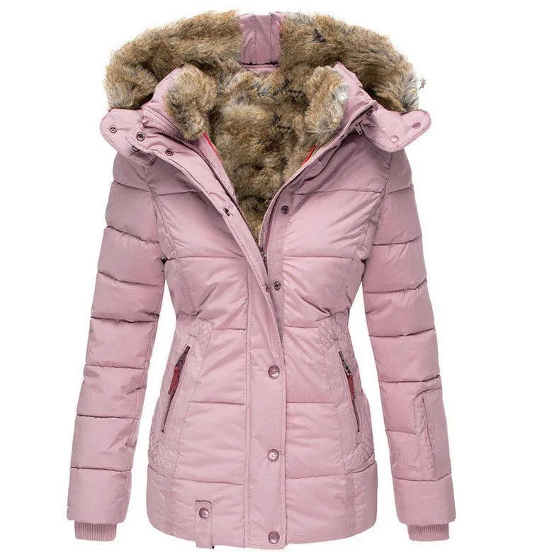 Femme Manteau Long Élégant à Capuche et Manches Longues