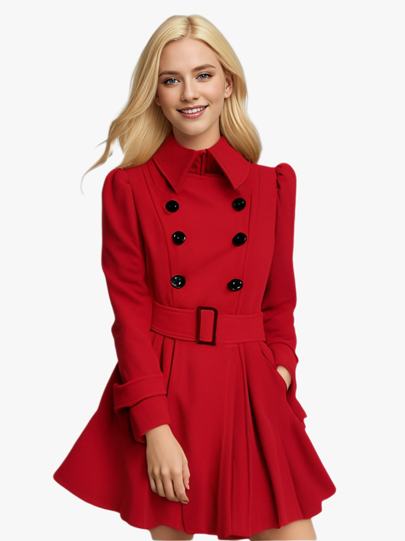 Manteau Croisé à Ceinture pour Femme – Coupe Cintrée Élégante