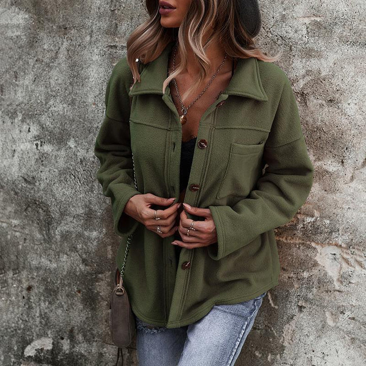Manteau Long Élégant en Tissu Feutré pour Femme