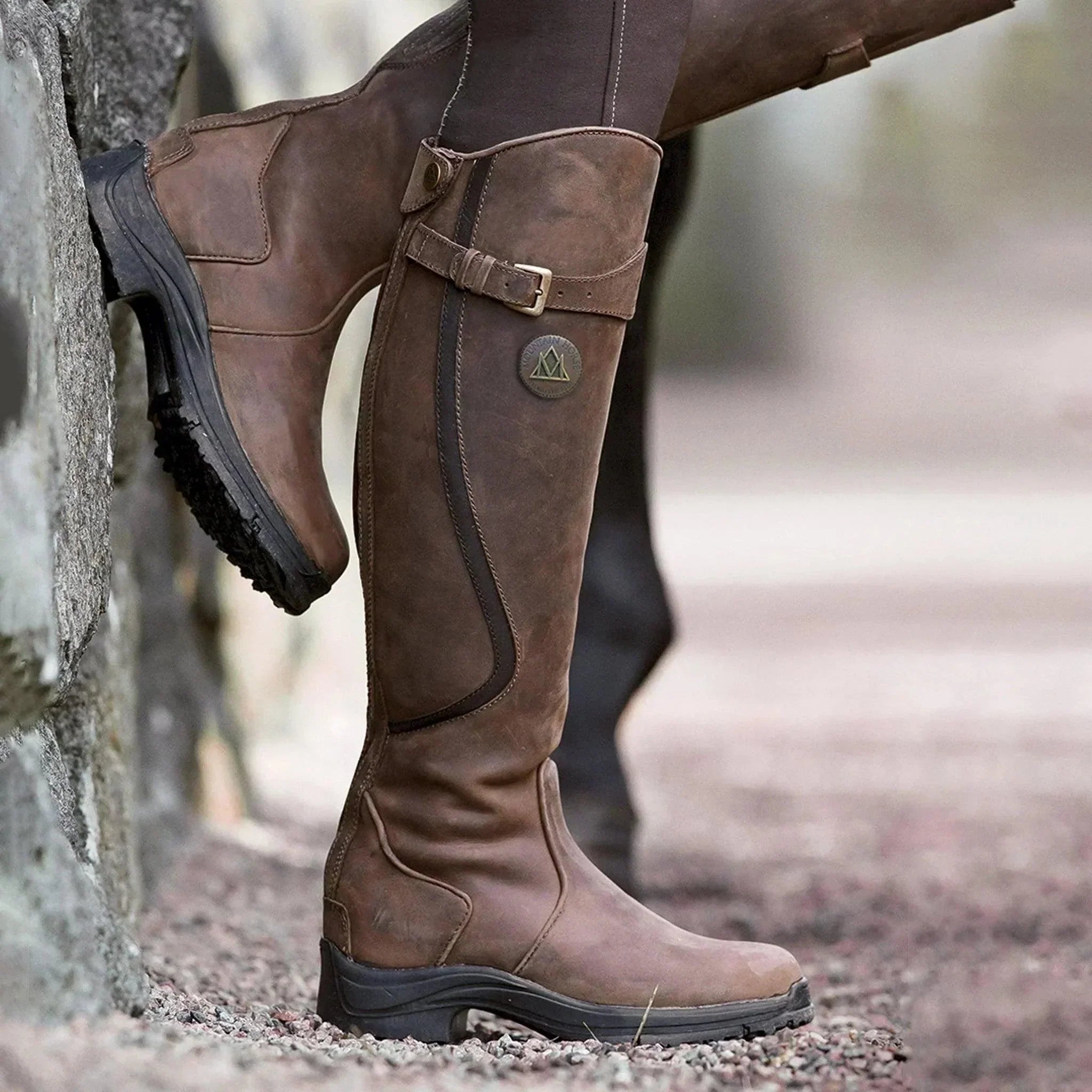 Women's Bottes d’Hiver Hautes en Cuir Imperméable
