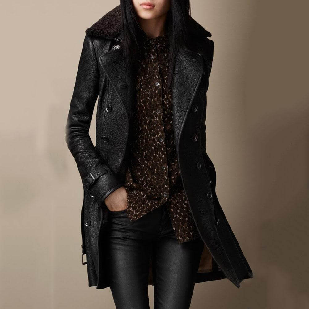 Femme Manteau Hiver Élégant à Coupe Tailleur Structurée