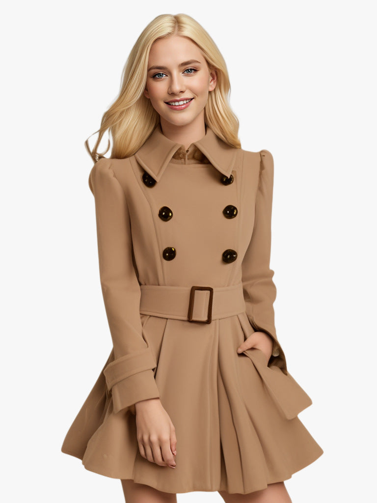 Manteau Croisé à Ceinture pour Femme – Coupe Cintrée Élégante