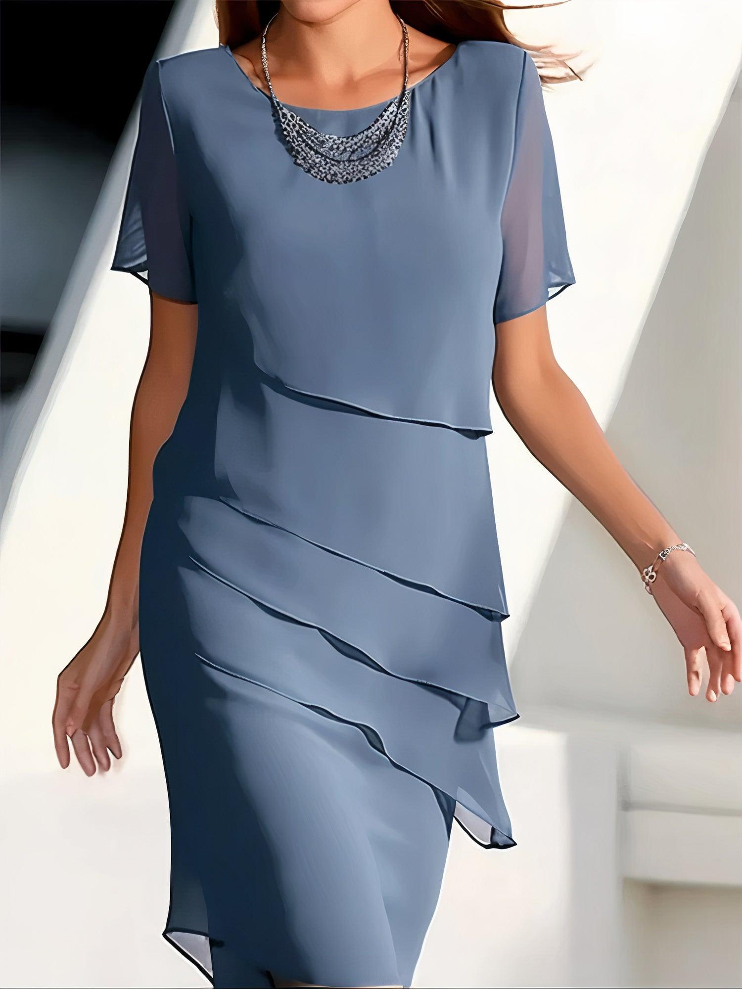 Camille Robe Midi Plissée en Mousseline Élégante