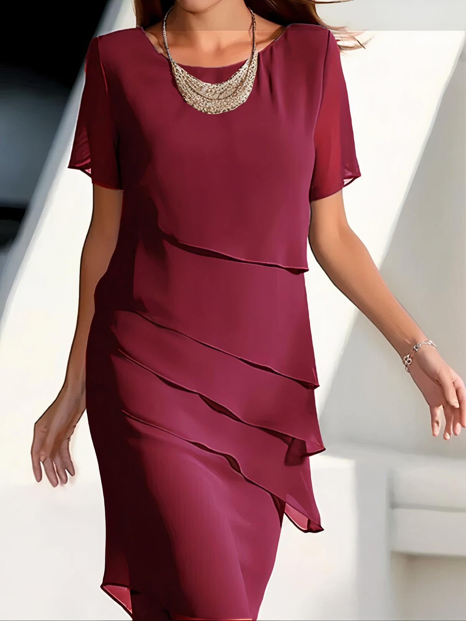 Camille Robe Midi Plissée en Mousseline Élégante