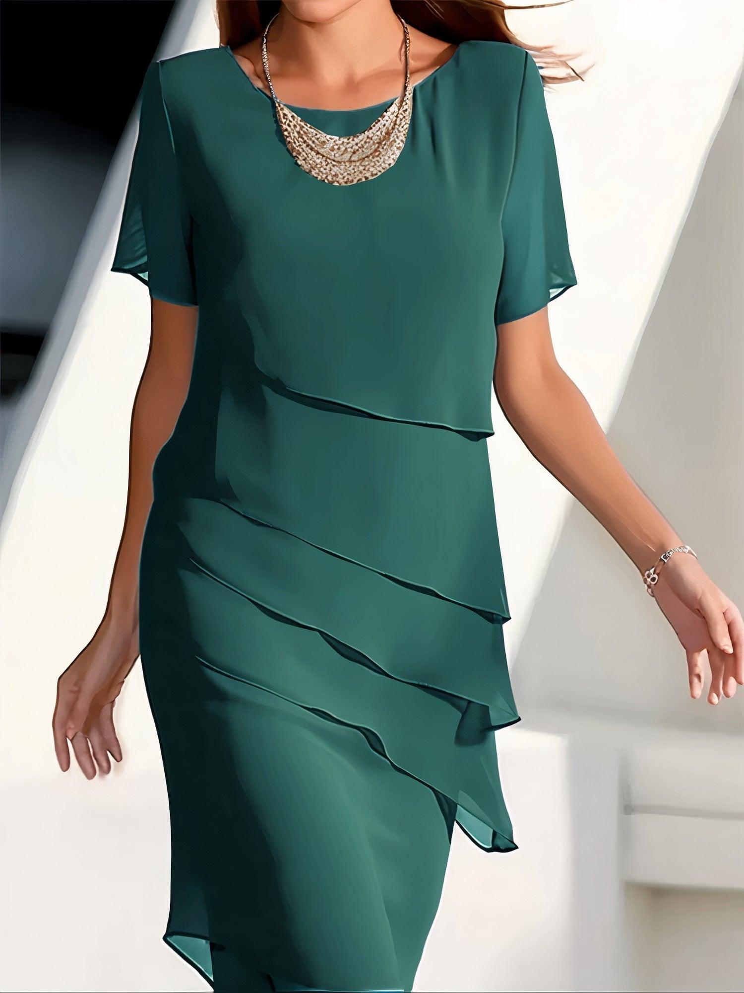 Camille Robe Midi Plissée en Mousseline Élégante