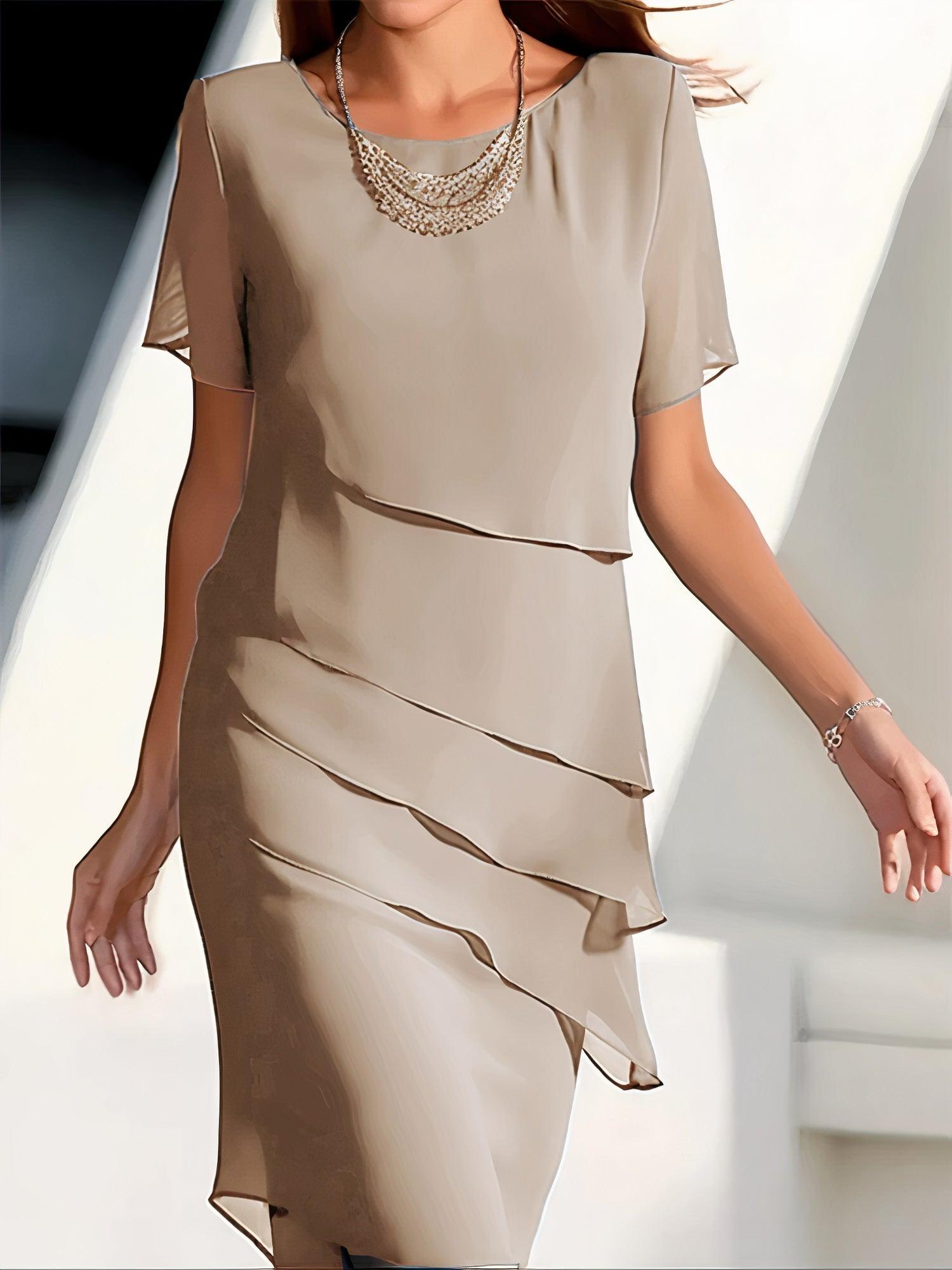 Camille Robe Midi Plissée en Mousseline Élégante
